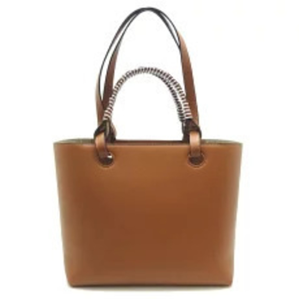 Loewe Soft Brown Bag Tote Anagram Calf Tan White